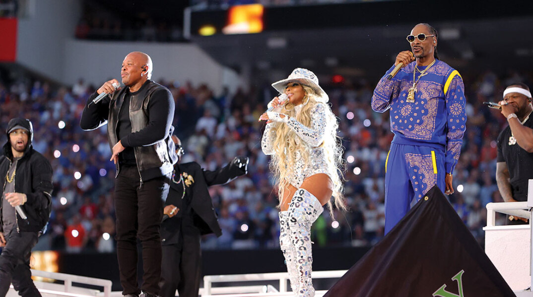 Eminem, Dr. Dre, Mary J. Blige και  Snoop Dogg στο Super Bowl 2022