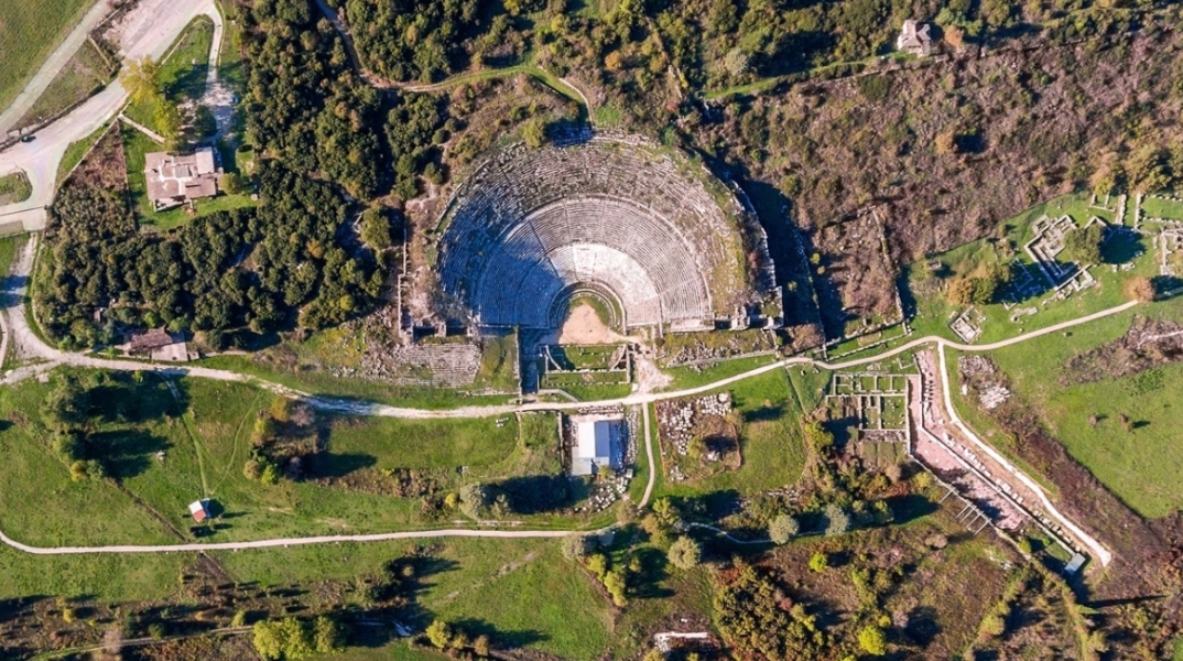 Αρχαίο θέατρο Δωδώνης, αεροφωτογραφία