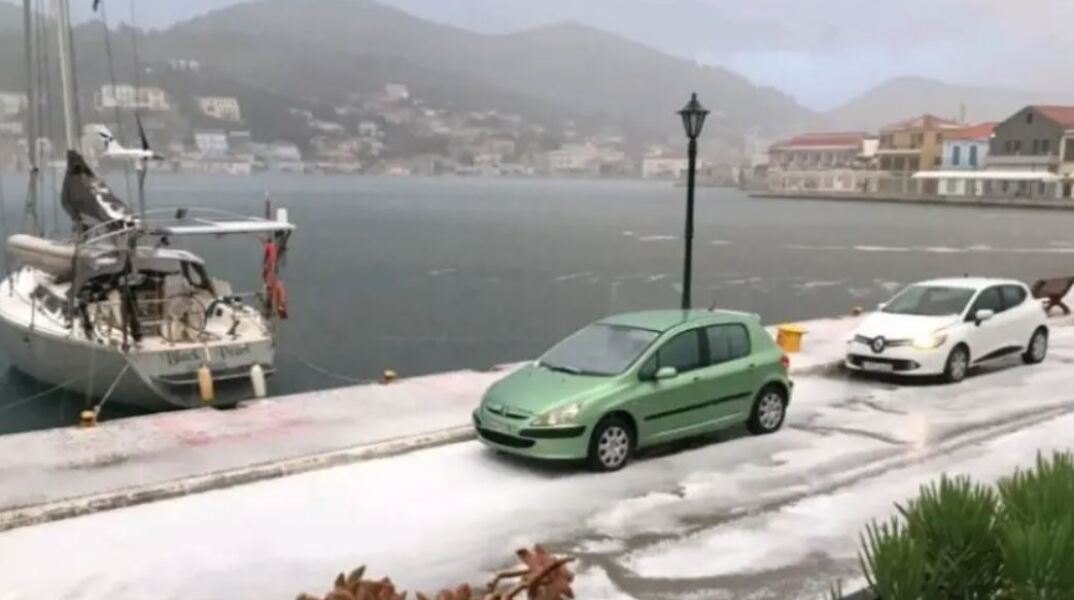 Χαλαζόπτωση στην Ιθάκη