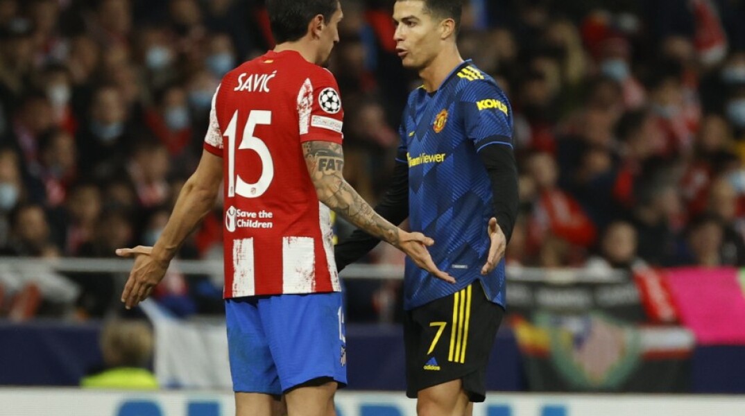 Στιγμιότυπο από την αναμέτρηση της Ατλέτικο Μαδρίτης με την Μάντσεστερ Γιουνάιτεντ