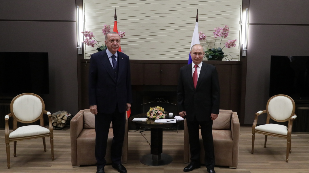 Ο Ρετζέπ Ταγίπ Ερντογάν και ο Βλάντιμιρ Πούτιν