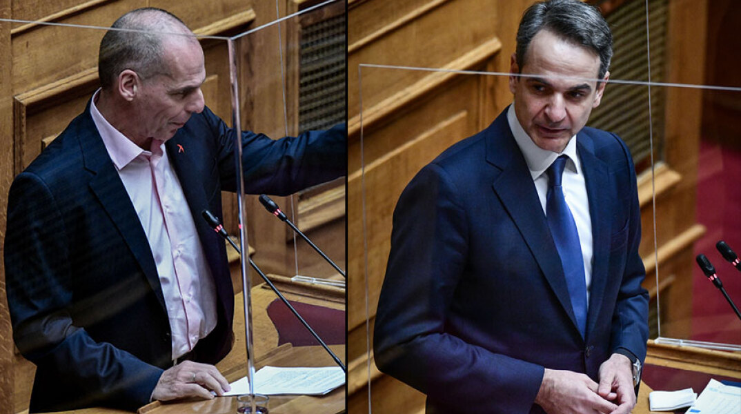 Γιάνης Βαρουφάκης και Κυριάκος Μητσοτάκης
