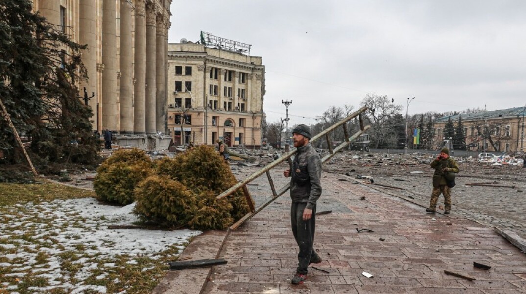 Στιγμιότυπο από το πολεμικό σκηνικό στο Χάρκοβο