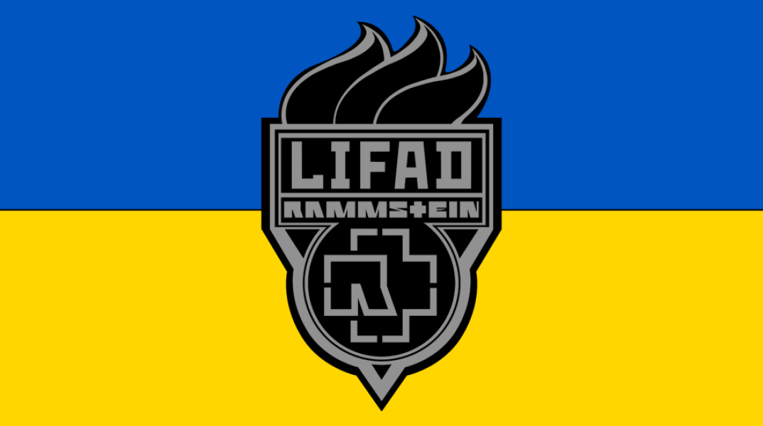 Το λογότυπο των Rammstein με τη σημαία της Ουκρανίας