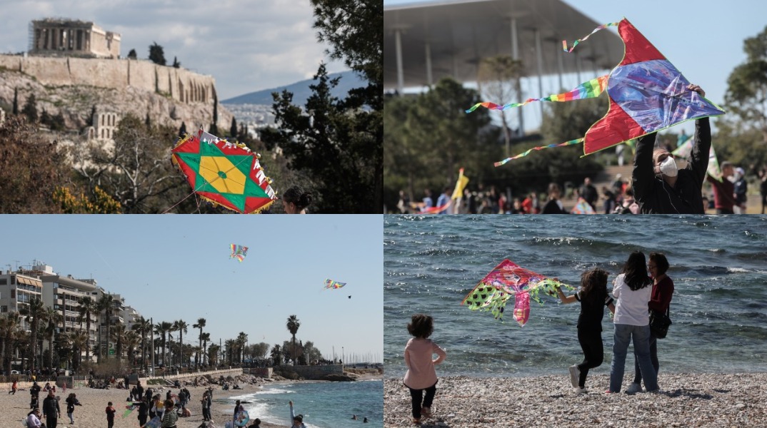 Καθαρά Δευτέρα 2022: Στιγμιότυπα από το πέταγμα του χαρταετού στην Αθήνα και σε παραλίες της Αττικής