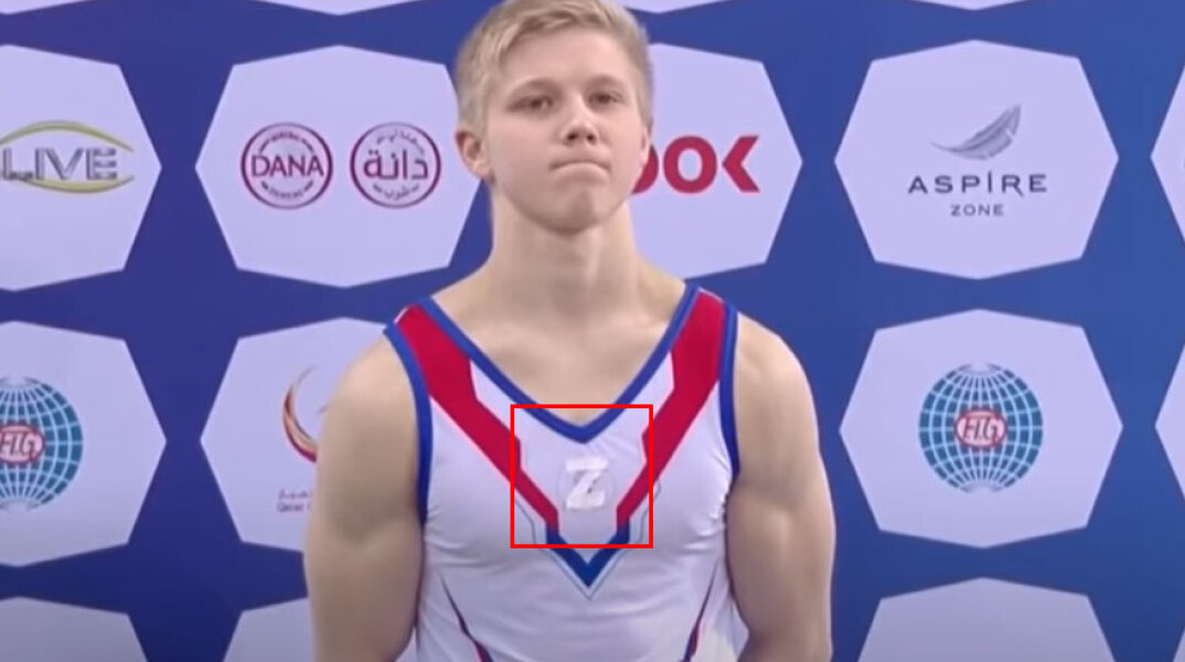 Ο Ρώσος αθλητής της ενόργανης γυμναστικής Ivan Kuliak με το σύμβολο «Ζ»