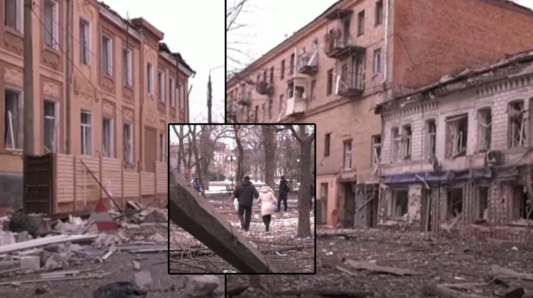 Καταστροφές στο Χάρκοβο μετά τον ρωσικό βομβαρδισμό