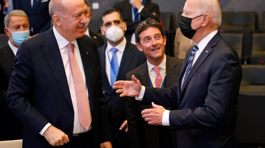 Ο πρόεδρος των ΗΠΑ, Τζο Μπάιντεν και ο Τούρκος πρόεδρος, Ρετζέπ Ταγίπ Ερντογάν