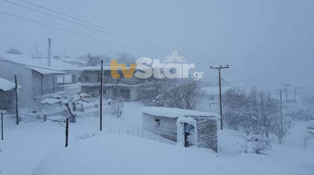 Κακοκαιρία «Φίλιππος»: Χιόνια στην Εύβοια