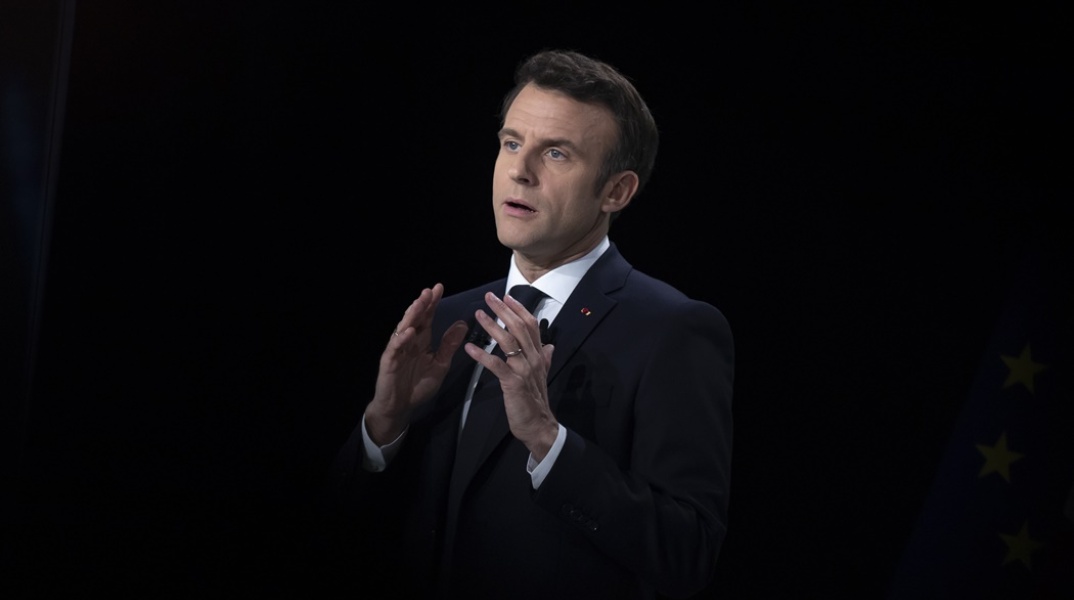 Ο πρόεδρος της Γαλλίας, Εμανουέλ Μακρόν, στην παρουσίαση του προεκλογικού του προγράμματος