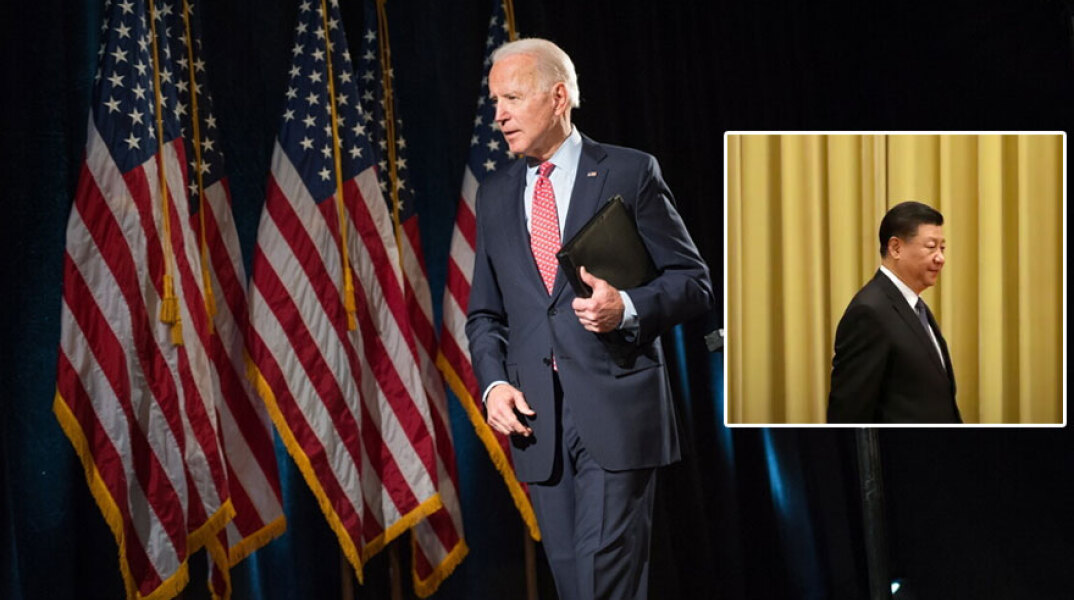 Τζο Μπάιντεν (κεντρική) και Σι Τζινπίνγκ (ένθετη)