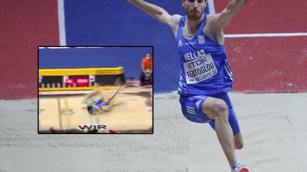 Μίλτος Τεντόγλου: Στιγμιότυπο από το άλμα που του χάρισε το χρυσό μετάλλιο στο Παγκόσμιο Πρωτάθλημα Κλειστού Στίβου στο Βελιγράδι