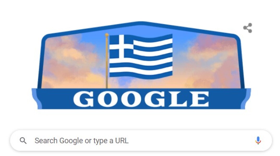 25η Μαρτίου 2022: Το σημερινό Doodle της Google με την ελληνική σημαία