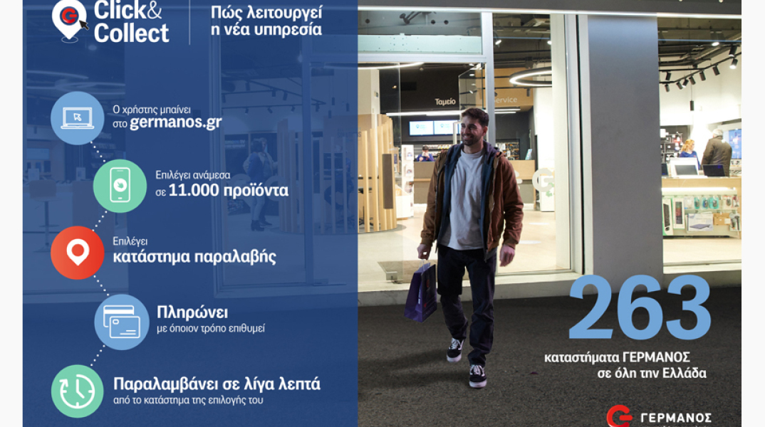 ΓΕΡΜΑΝΟΣ: G Click & Collect Παραγγελία online και άμεση παραλαβή