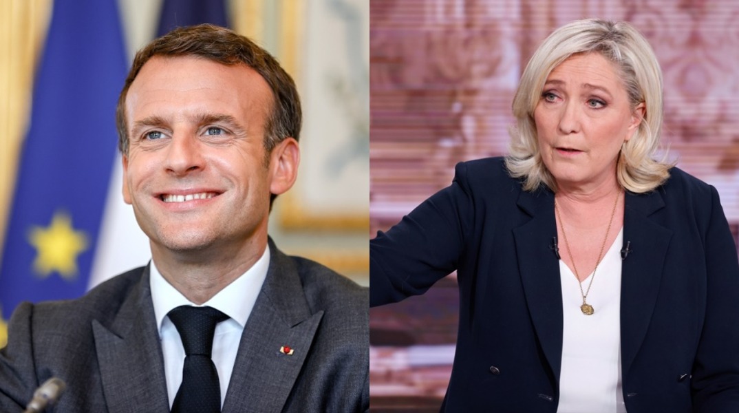 Γαλλικές εκλογές: Οι δύο από τους βασικούς διεκδικητές, Εμανουέλ Μακρόν και Μαρίν Λεπέν
