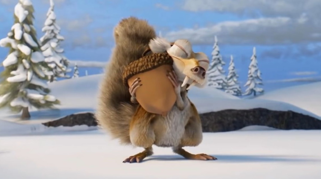 Στιγμιότυπο από τον Σκρατ και το βελανίδι του.