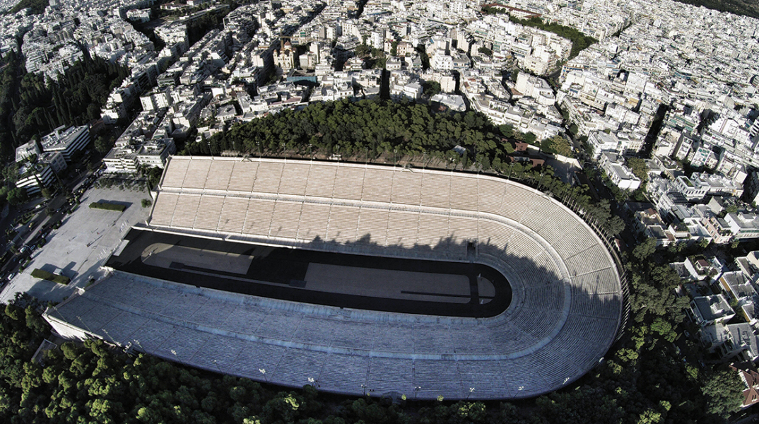 Αεροφωτογραφία από το Καλλιμάρμαρο Στάδιο και τη γύρω περιοχή