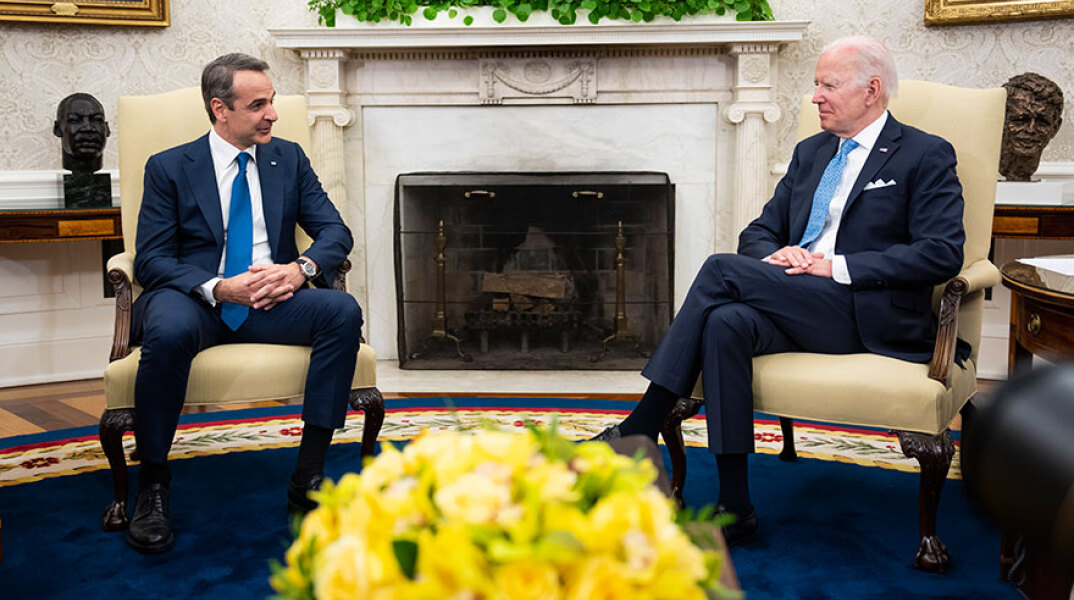 Κυριάκος Μητσοτάκης και Τζο Μπάιντεν στον Λευκό Οίκο