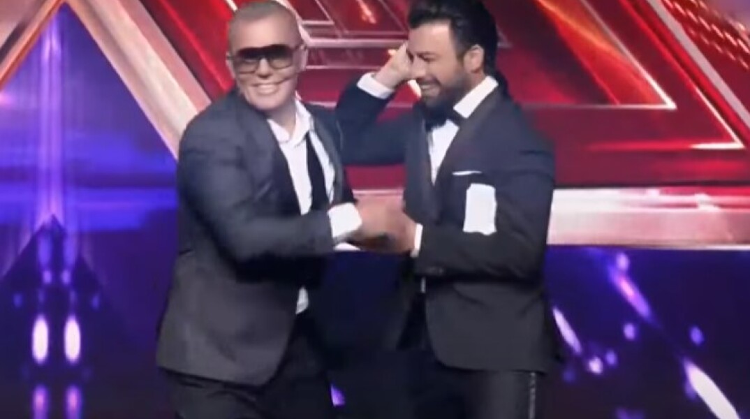 Στέλιος Ρόκκος και Ανδρέας Γεωργίου στη σκηνή του X-Factor