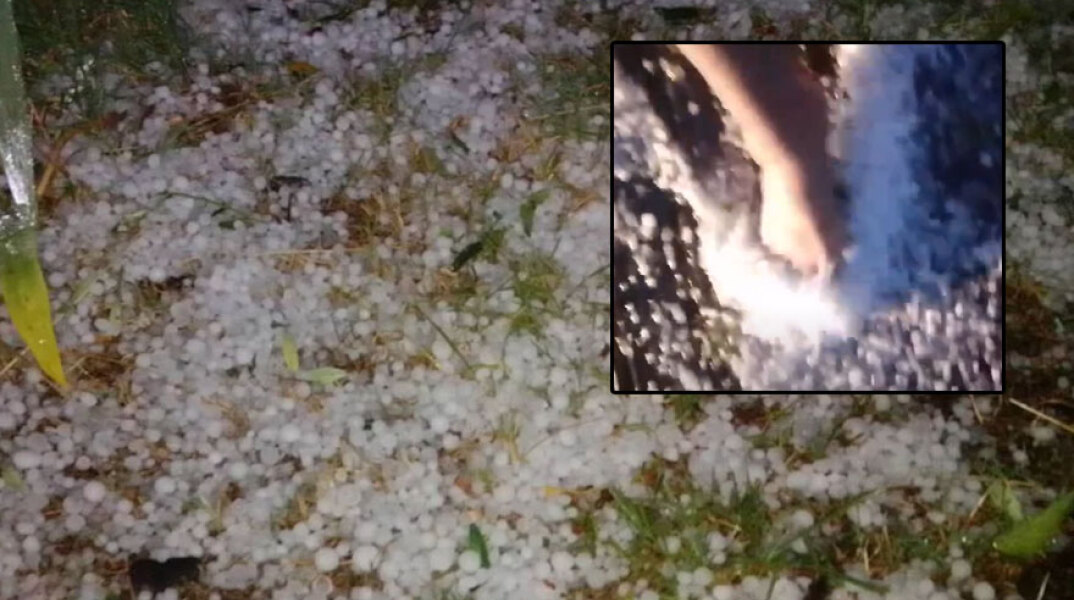 Έριξε χαλάζι στις Σέρρες