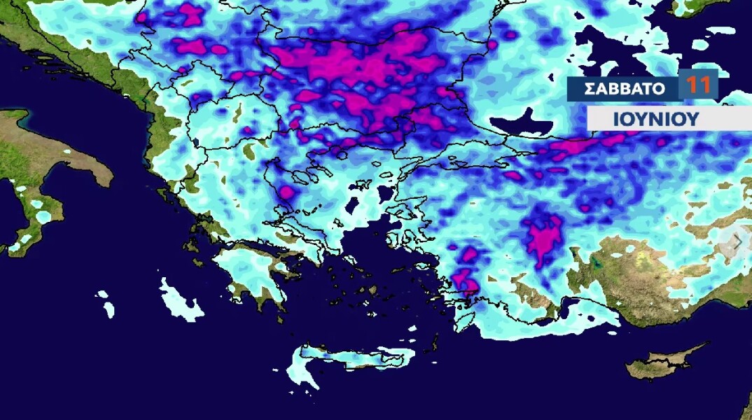 Καιρός - Τριήμερο Αγίου Πνεύματος: Χάρτης για το νέο κύμα κακοκαιρίας