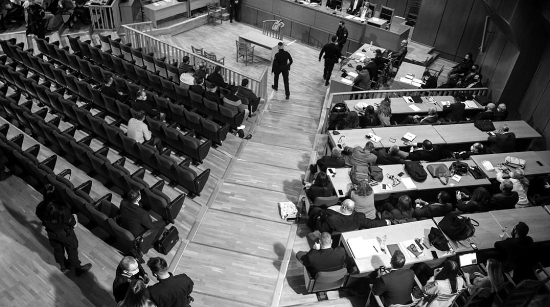 Δίκη Χρυσής Αυγής: Στιγμιότυπο από την αίθουσα του δικαστηρίου