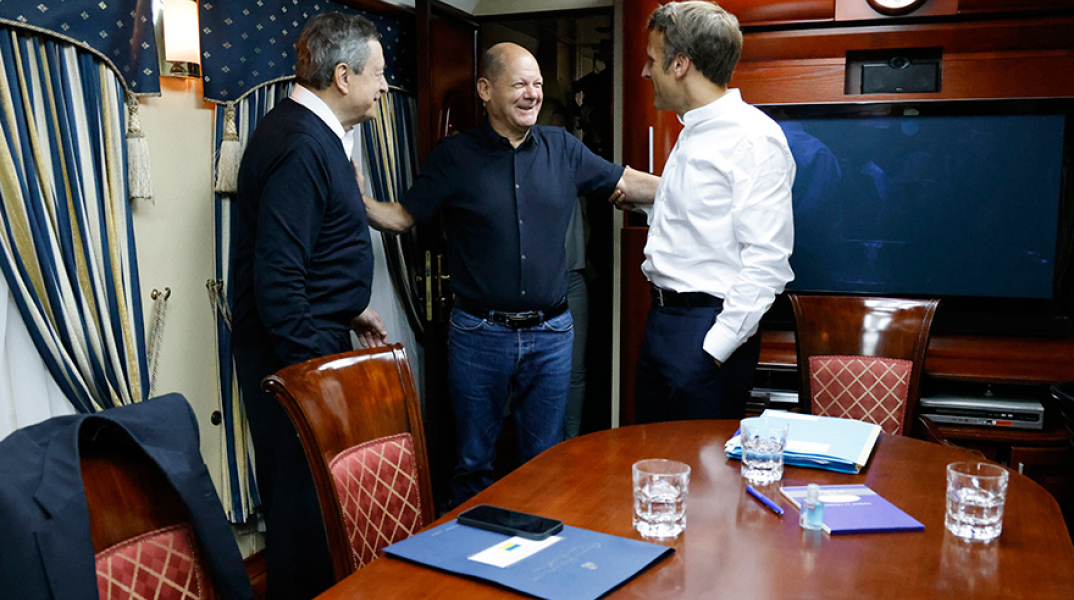 Στο Κίεβο Μακρόν, Σολτς και Ντράγκι