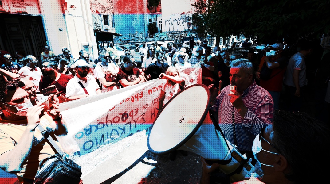 Συγκέντρωση απεργών οδηγών του ΟΑΣΑ