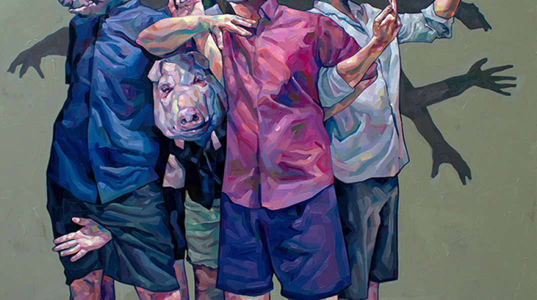 PUPET, Rebirth, 'The super χοίρος', λάδι σε καμβά