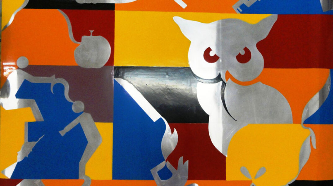 In Art 2019 / Zina Athanassiadou Gallery: Κυριακή Κομνηνού, 2018, Ferrytale b, λάδι σε φύλλο αλουμινίου