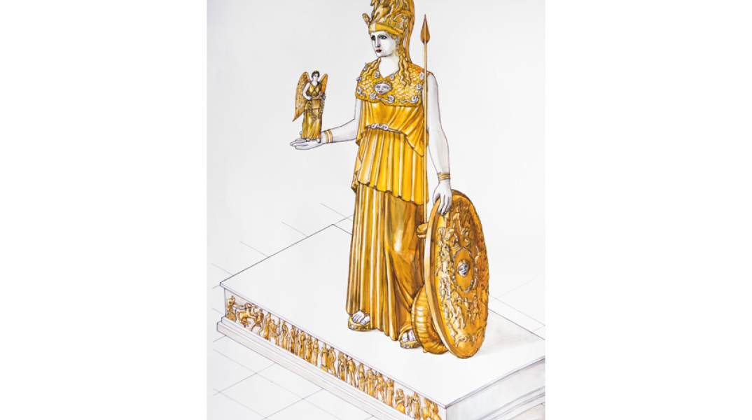 Το χρυσελεφάντινο άγαλμα της Αθηνάς Παρθένου © Μουσείο Ακρόπολης