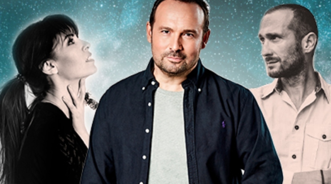 Κ. Μακεδόνας, Γ. Καραδήμος, Σ. Γαβαλά στο Κηποθέατρο Παπάγου