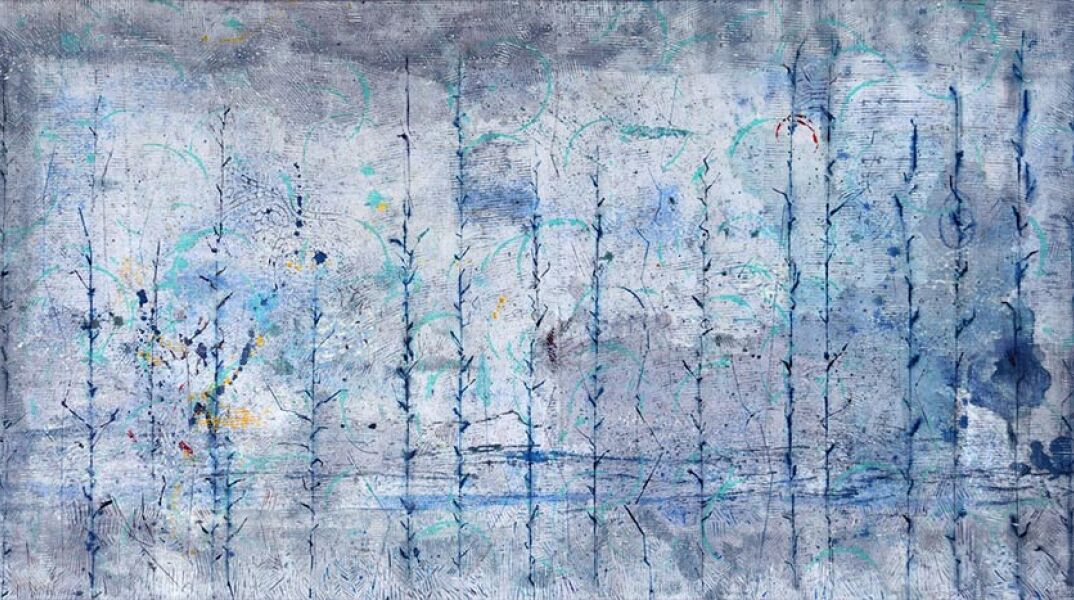 Blue Mist (ακρυλικό σε καμβά): Έργο της Στέλλας Μελετοπούλου σε ομαδική έκθεση στην Γκαλερί Σκουφά