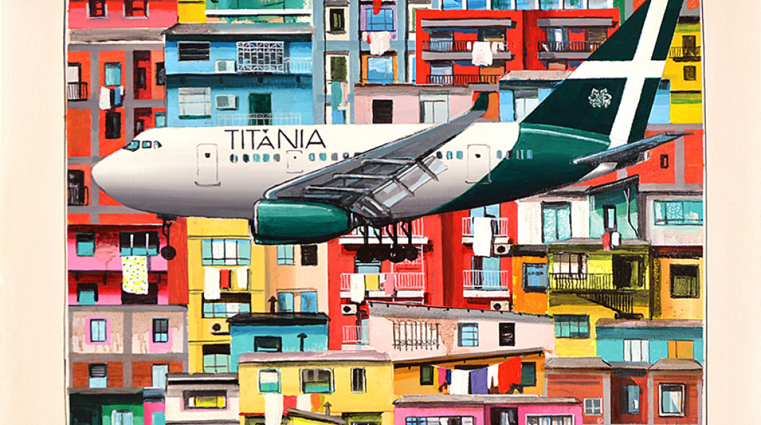 Ο Βασίλης Καρακατσάνης με την «Τιτάνια» στην Gallery Genesis