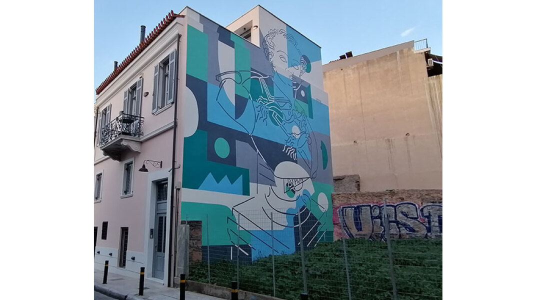 Γκράφιττι με την μορφή του Λόρδου Βύρωνα, έργο του  street artist Cacao Rocks