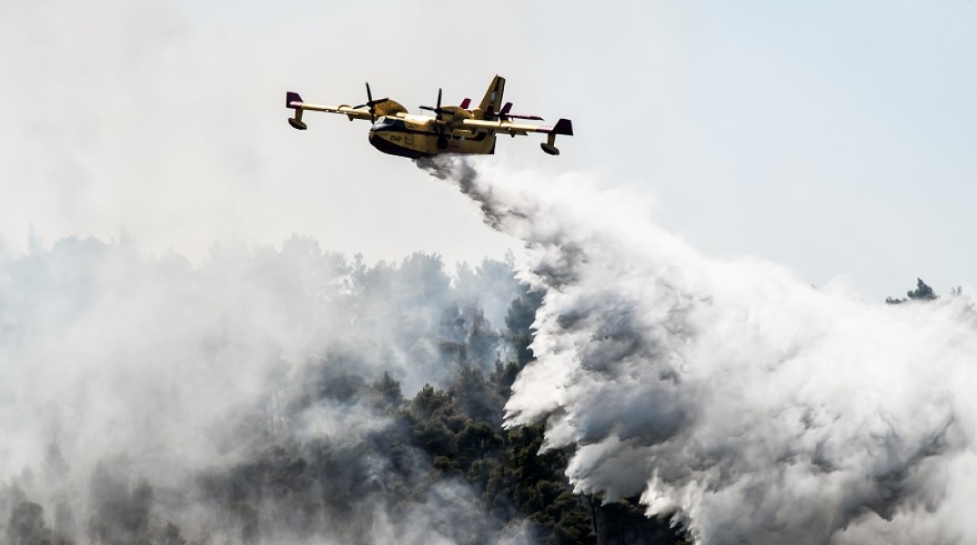 Καμένη έκταση στα Βίλια Αττικής - Σε εξέλιξη τα πύρινα μέτωπα 
