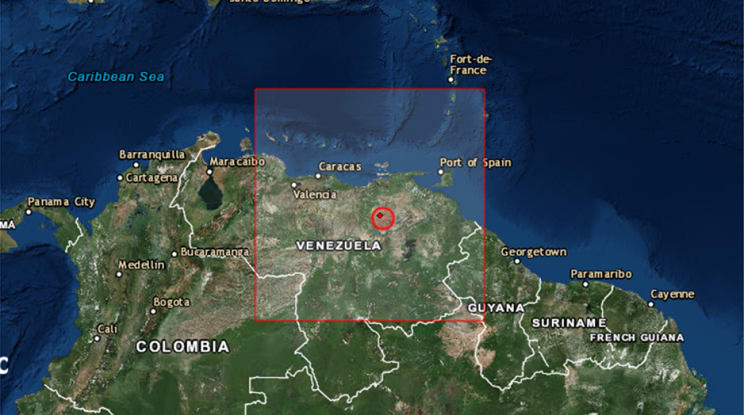 Σεισμός στη Βενεζουέλα - Επίκεντρο