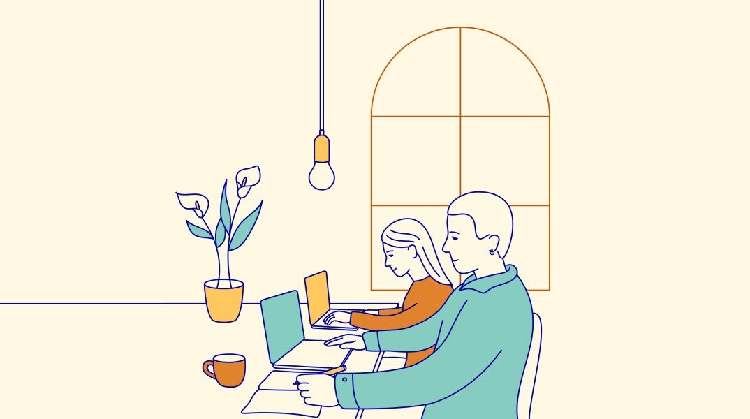 Εικονογράφηση ανθρώπων που δουλεύουν με laptop