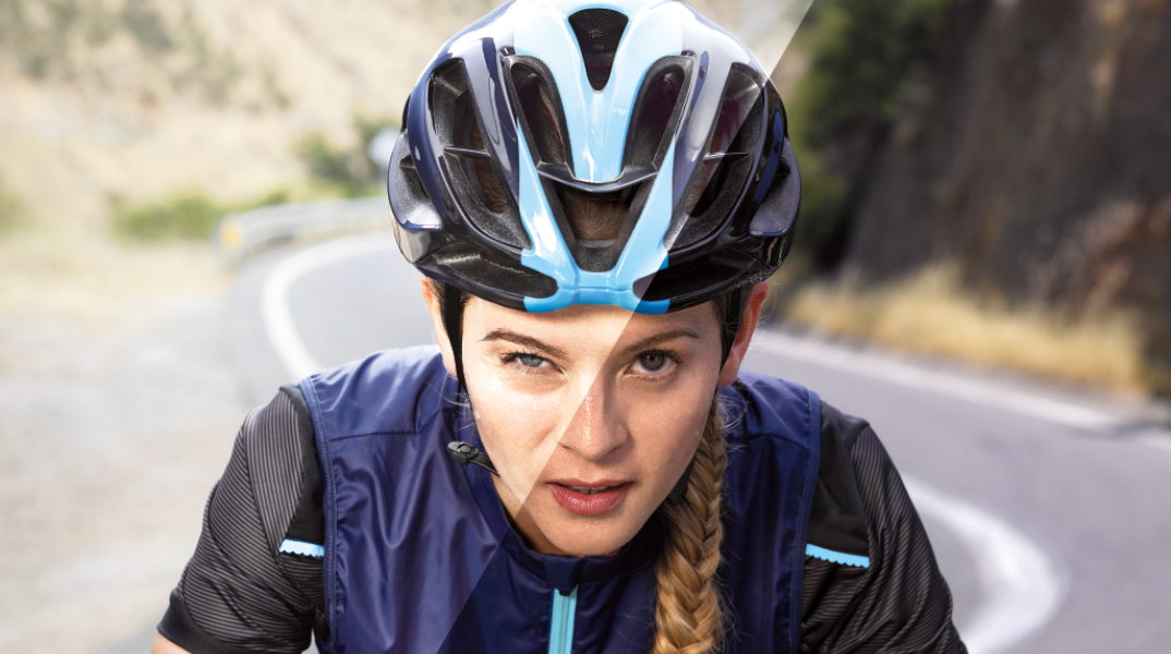 Ποδηλάτης με φακούς επαφής 