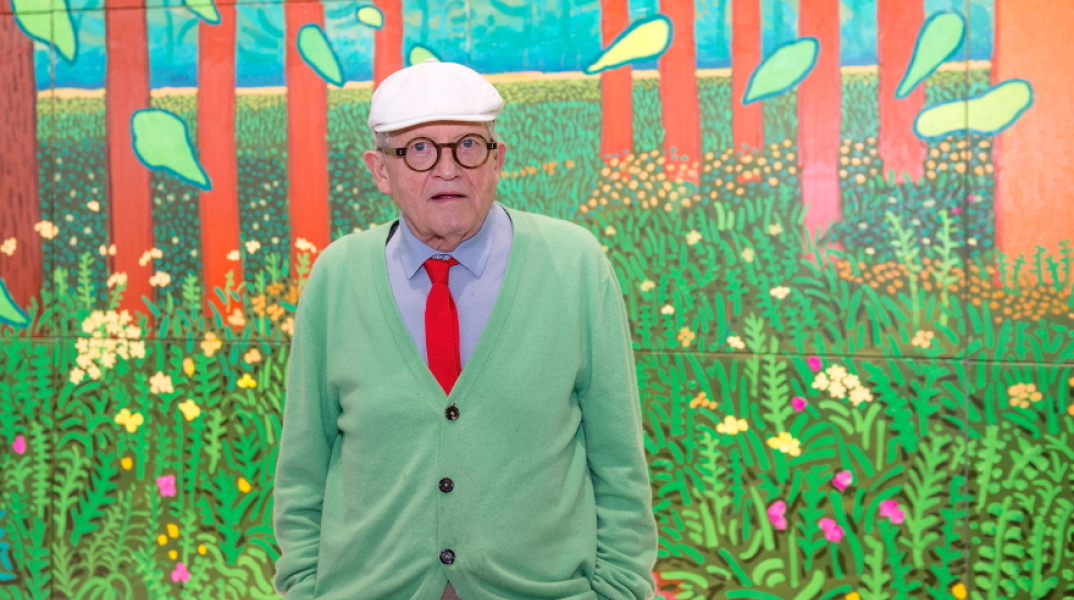 Ο καλλιτέχνης David Hockney στο Centre Georges Pompidou στο Παρίσι