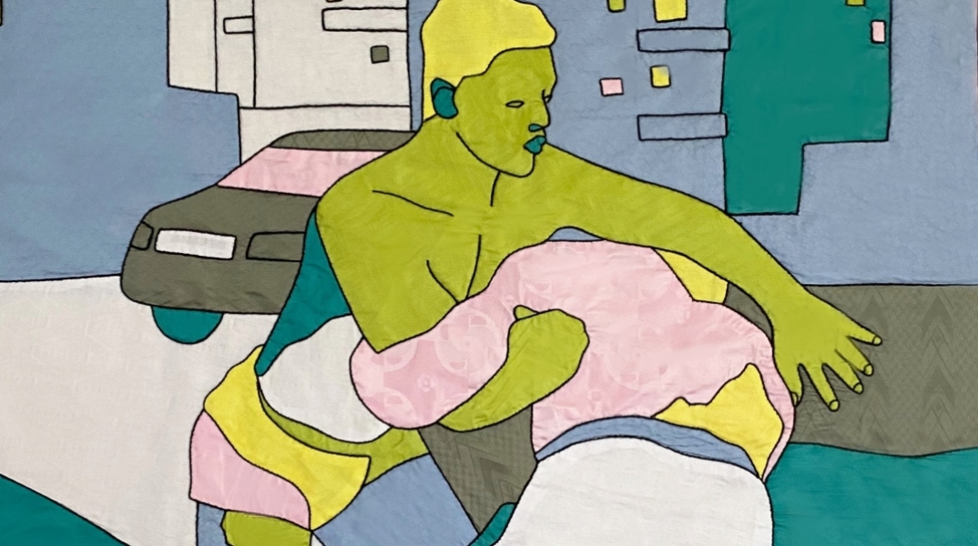 Το έργο του Louis Barthélemy "Training session on Yoff beach" στην γκαλερί Ζουμπουλάκη