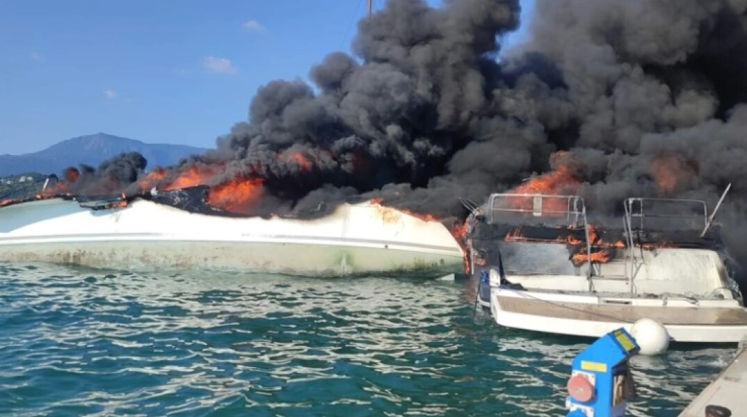 Κέρκυρα - Φωτιά σε σκάφη 