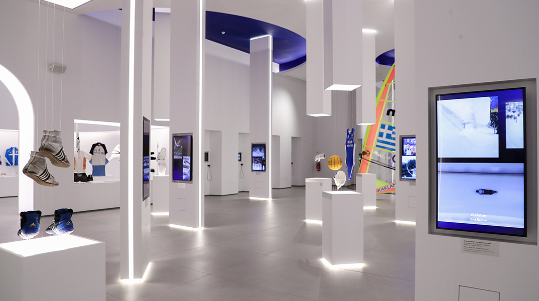 Το εσωτερικό του Ολυμπιακού Μουσείου Αθήνας. 