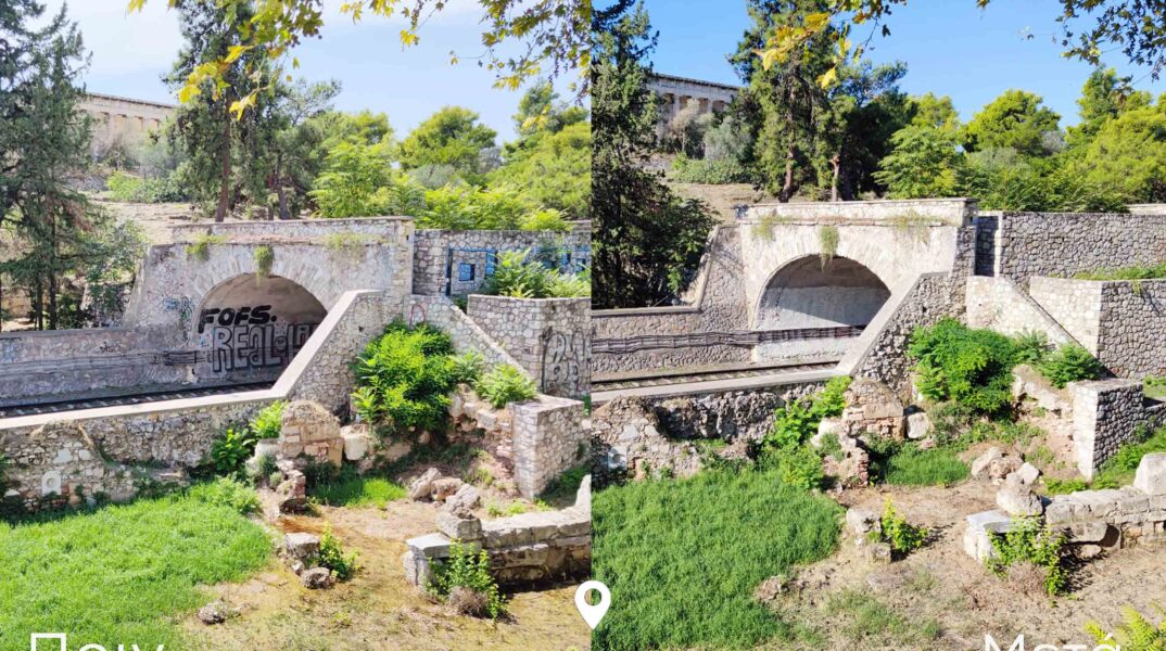 Καθαρίστηκε απο τα γκράφιτι ο χώρος της Αρχαίας Αγοράς