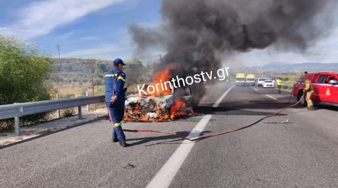 Τροχαίο δυστύχημα στην Εθνική Οδό Αθηνών - Κορίνθου