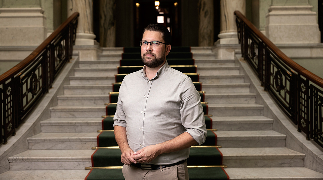 Τζίμι Άκεσον, ο αρχηγός του κόμματος «Σουηδοί Δημοκράτες»