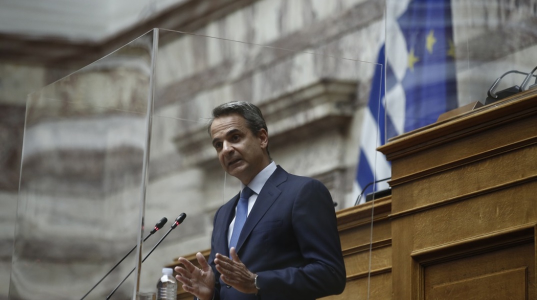 Ο πρωθυπουργός, Κυριάκος Μητσοτάκης, στη Βουλή