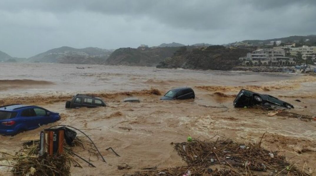 Κακοκαιρία στην Κρήτη: Εικόνα από την περιοχή της Αγίας Πελαγίας