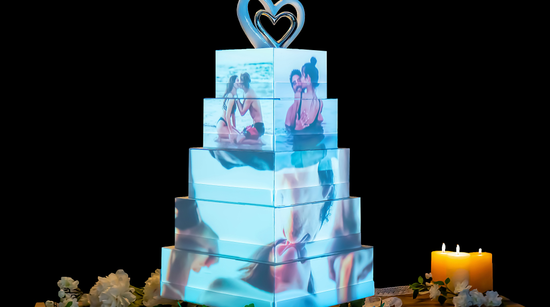 τούρτα με προβολή βίντεο 