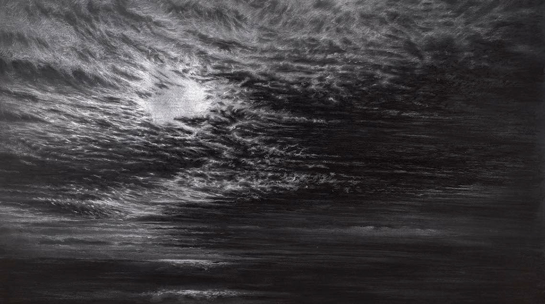 Πάνος Φαμέλης. Χωρίς τίτλο, 2022. Μολύβι, μολυβοκάρβουνο και παστέλ σε βαμμένο μαύρο χαρτί, 107 x 79 εκ. Παραχώρηση του καλλιτέχνη και της CITRONNE Gallery